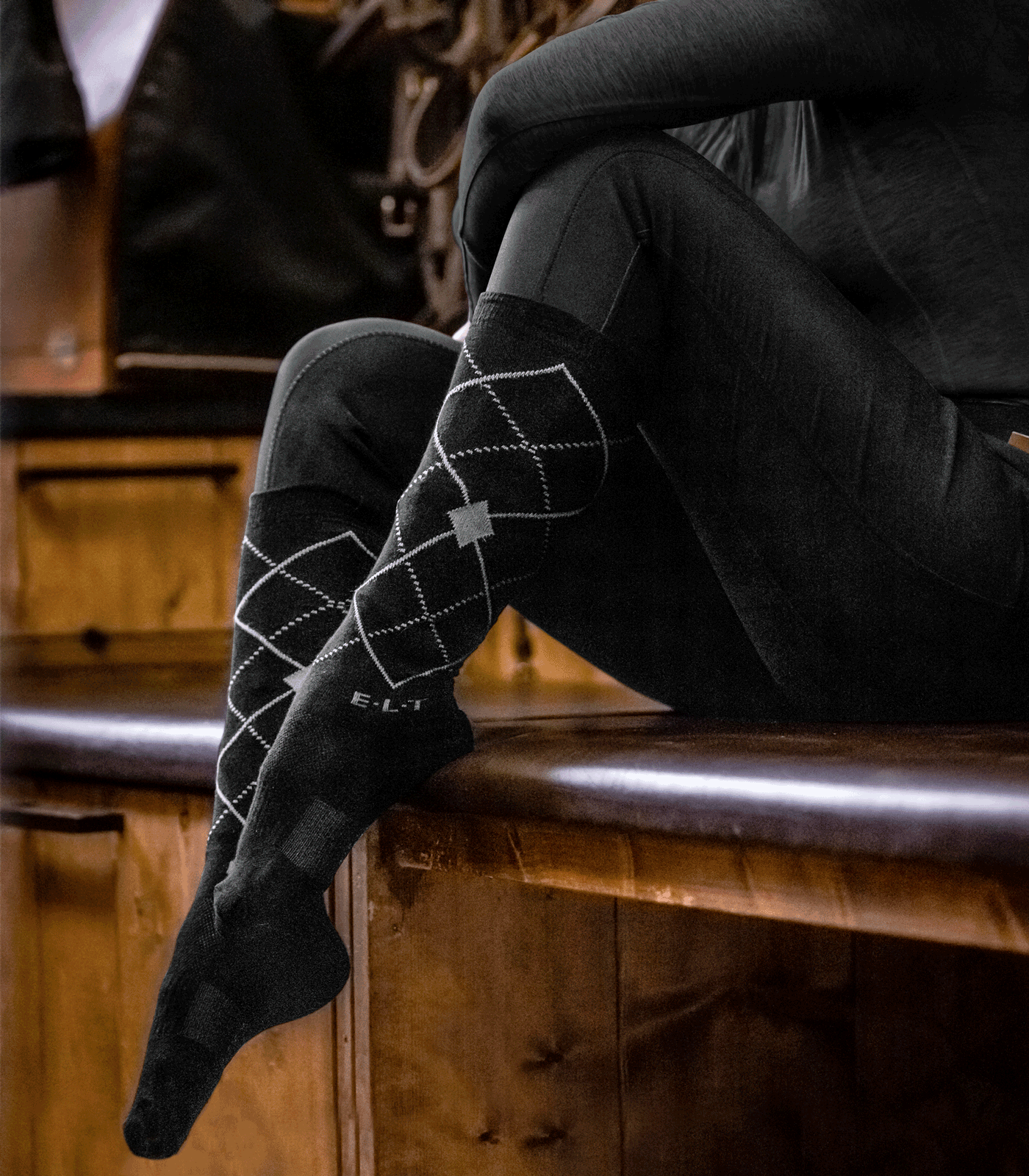 Chaussettes d'équitation à losanges