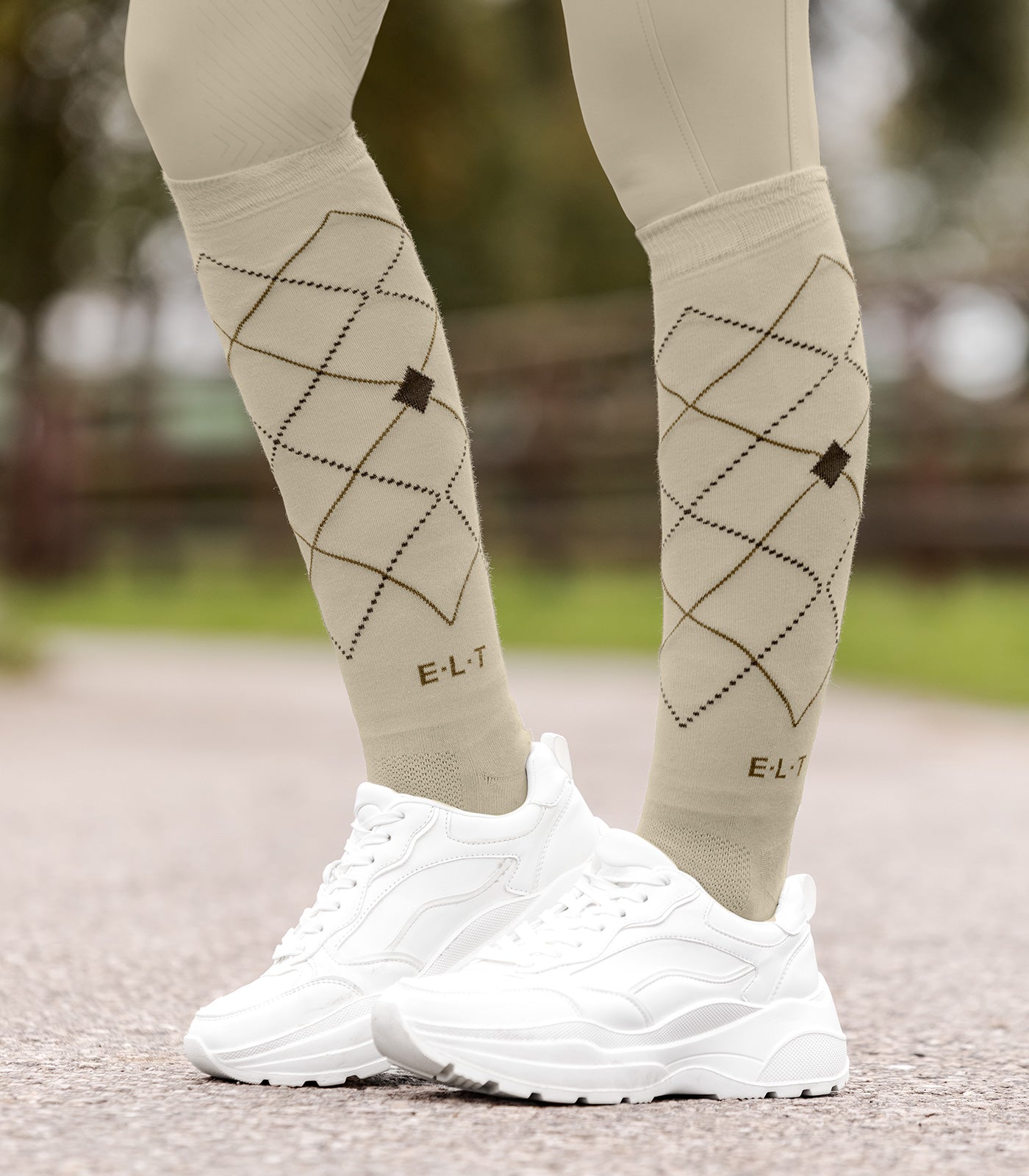 Chaussettes d'équitation à losanges