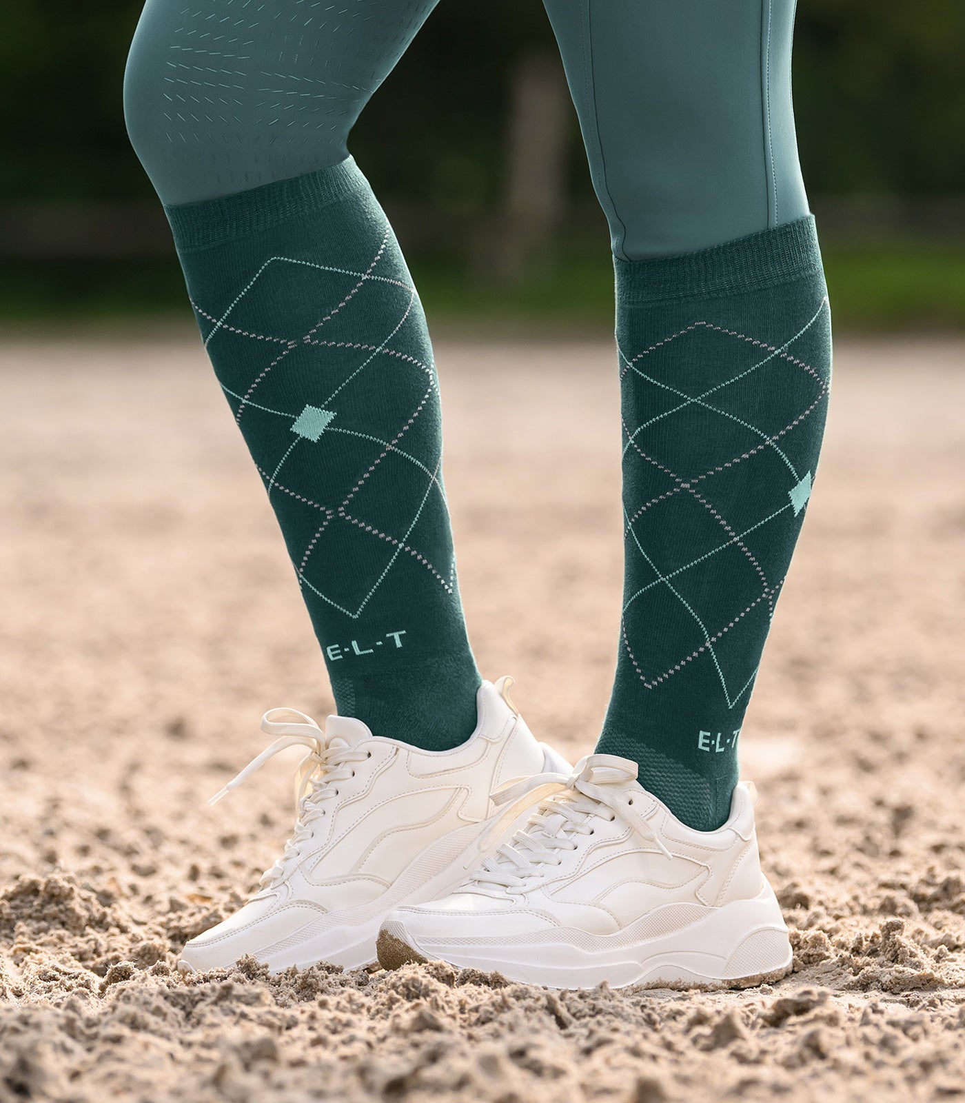 Chaussettes d'équitation à losanges