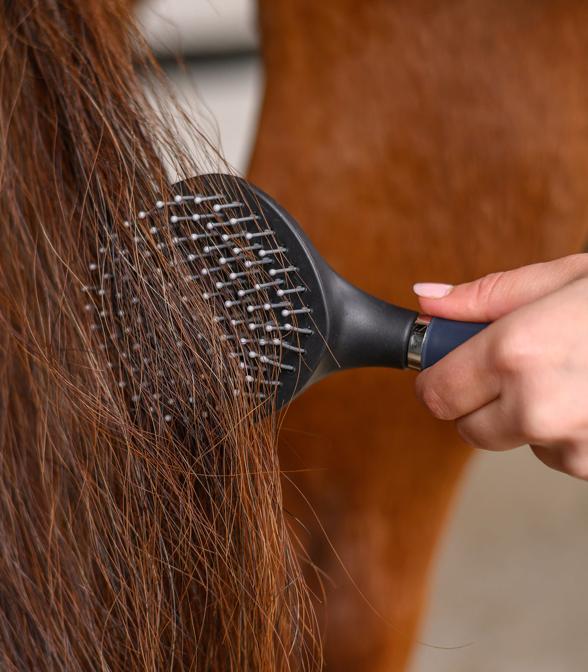 BROSSE À LONGS POILS AVEC POIGNÉE GEL